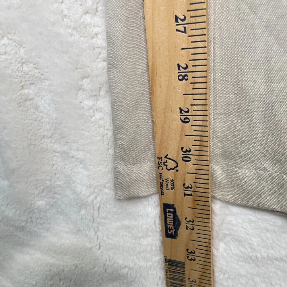 Chico's Ultimate Fit Pants Linen Blend Womens 0.5 Small 6 Regular Beige New - Picture 9 of 10